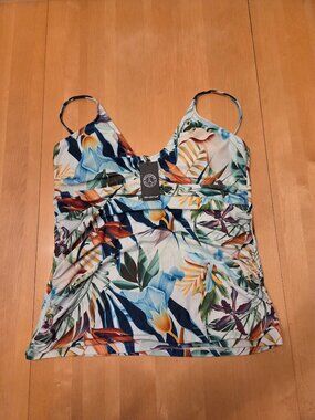 Relleciga Swim Top XXL Tankini LEAF PRINT